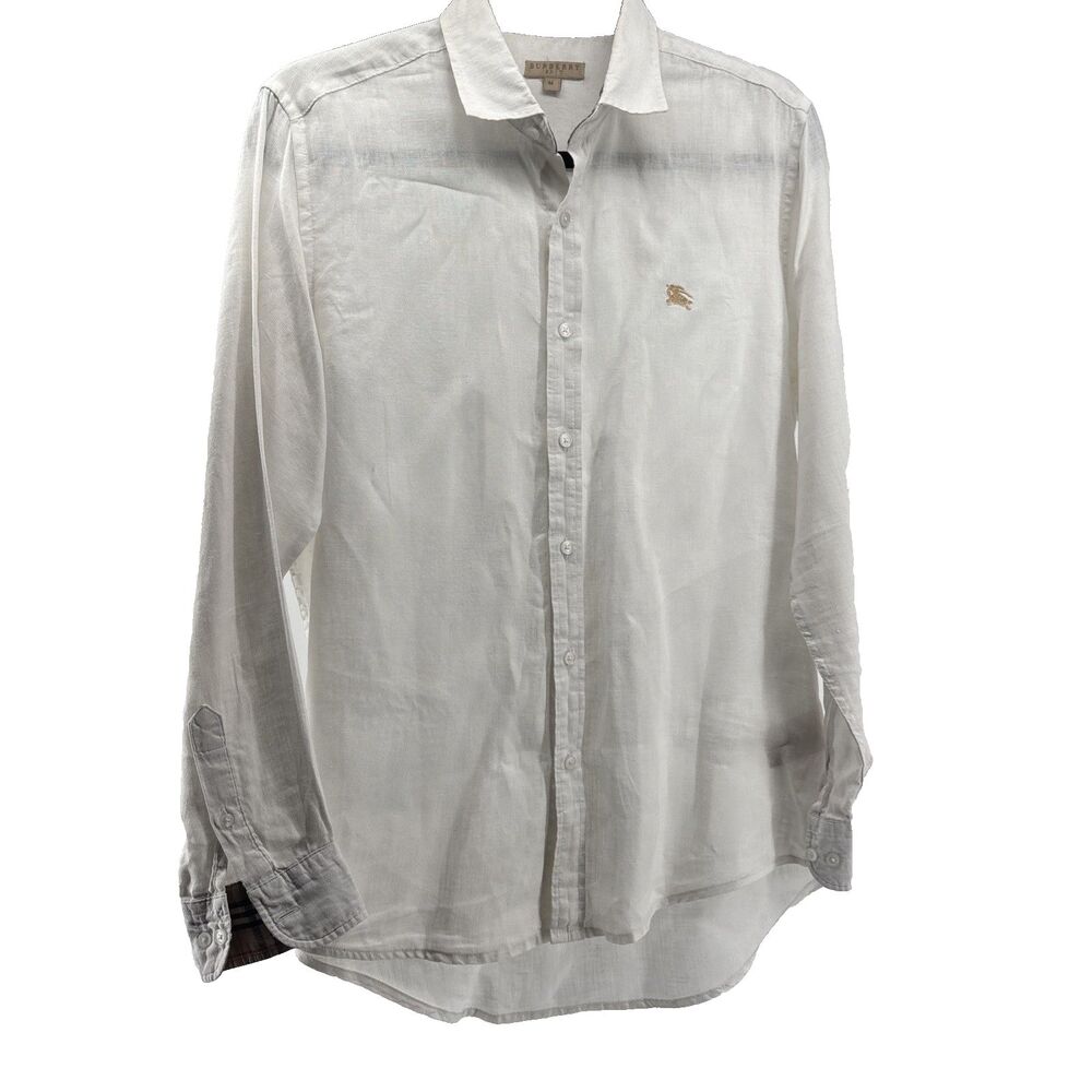 Burberry Brit Men’s White Linen Button Down M